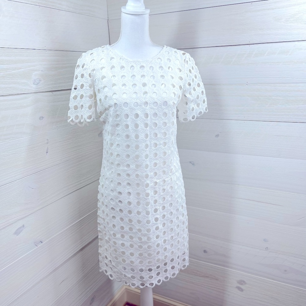Hanna Tyler Ivory Circle Lace Dress 8 FREE SHIP